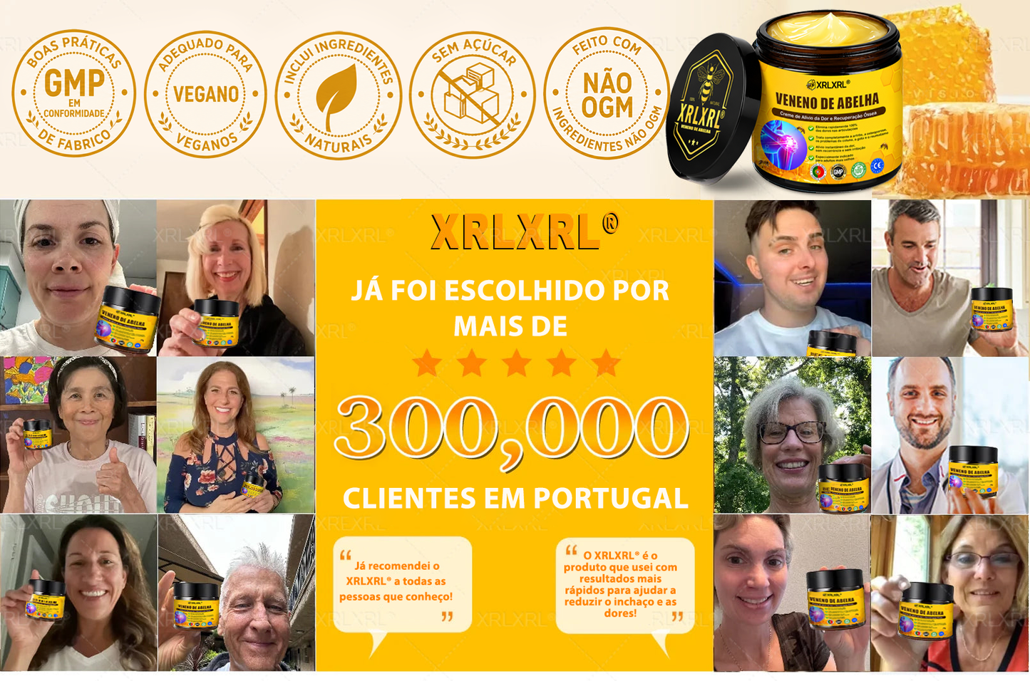 XRLXRL® Creme Reparador Ósseo e Alívio da Dor com Veneno de Abelha (Especialmente desenvolvido para pessoas idosas)